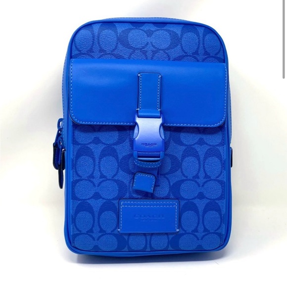 Coach Track Pack Signature Backpack in Royal Blue - Picture 2 of 5